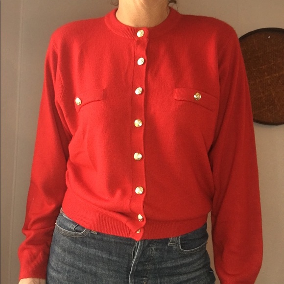 🍒VTG red cardigan sweater - Picture 3 of 8